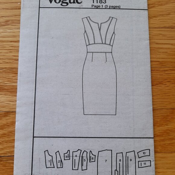 Dress Sewing Pattern Sz 6-12 Vogue 1183 Designer Kay Unger Fitted Mid-Knee Lined - Picture 10 of 10